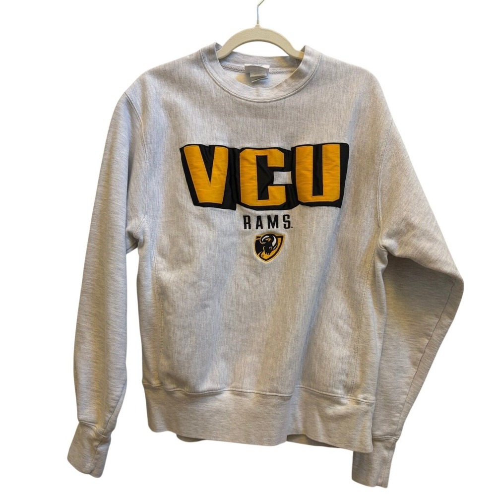 Champion Reverse Weave VCU Rams Sweatshirt Gray Heather Pullover Mens Medium